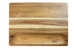 Planche à découper Wusaki en acacia double face avec rigoles 41x31cm