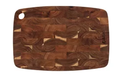 Planche à découper Wusaki en bois d'acacia damier 35 x 24 x 2cm