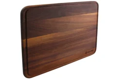 Planche à découper Wusaki en bois de noyer avec rigole - 40 x 30 x 1,9 cm
