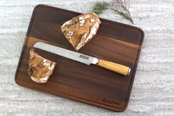 Planche à découper Wusaki en bois de noyer avec rigole - 40 x 30 x 1,9 cm