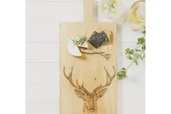 Planche de service en chêne Selbrae House 50x25x2cm avec poignée - Motif cerf