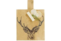 Planche de service en chêne Selbrae House 35x25x2cm avec poignée - Motif cerf