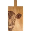Planche de service en chêne Selbrae House 50x25x2cm avec poignée - Motif vache