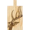 Planche de service en chêne Selbrae House 50x25x2cm avec poignée - Motif cerf