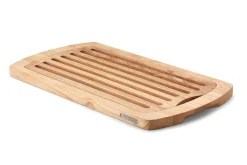 Planche à pain Continenta en bois d'hévéa 45x26x2cm + grille ramasse-miettes