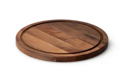 Planche à steak ronde Continenta en bois de noyer Ø28x1,8cm