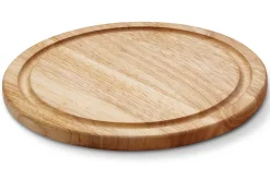 Planche à steak ronde Continenta avec rigole en bois d'hévéa