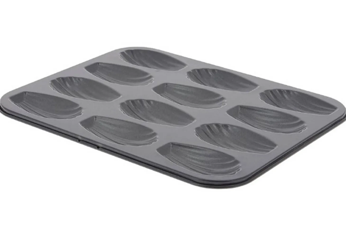 Plaque 12 madeleines De Buyer en acier anti-adhésif