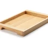 Plateau de service avec poignées Continenta en bois d'hévéa 45x29,5x4,3cm