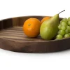 Plateau de service rond Continenta en noyer Ø38x5,4cm