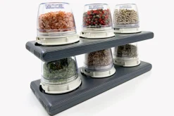 Plateau rectangulaire empilable Finamill pour 3 capsules de broyage