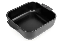 Plat four carré Peugeot Appolia en céramique noire satinée 21x17,5x6cm