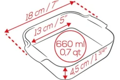 Plat four carré Peugeot Appolia en céramique ardoise 13x13x4,5cm