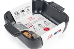 Plat four carré Peugeot Appolia en céramique ardoise 13x13x4,5cm
