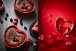 Plat four cœur Peugeot Appolia For You en céramique rouge diamètre 26cm