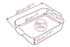Plat four individuel rectangle Peugeot Appolia en céramique écru 22x12x4,5cm