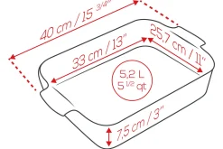 Plat four rectangle Peugeot Appolia en céramique vert sauge
