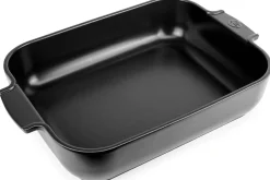 Plat four rectangle Peugeot Appolia en céramique noire satinée 40x27,2x8,3cm