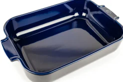 Plat four rectangle Peugeot Appolia en céramique bleu