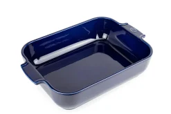 Plat four rectangle Peugeot Appolia en céramique bleu