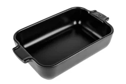 Plat four rectangle Peugeot Appolia en céramique noire satinée 22x13x5,1cm