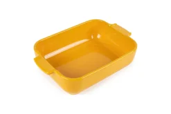 Plat four rectangle Peugeot Appolia en céramique jaune safran