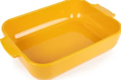 Plat four rectangle Peugeot Appolia en céramique jaune safran