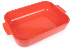 Plat four rectangle Peugeot Appolia en céramique rouge 30x22x6,8cm