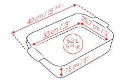 Plat four rectangle Peugeot Appolia en céramique écru 40x27cm