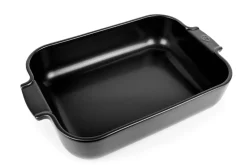 Plat four rectangle Peugeot Appolia en céramique noire satinée 36x23,6x7,5cm