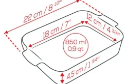 Plat four rectangle Peugeot Appolia en céramique ardoise 18x12x4,5cm