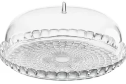 Plat à gâteau transparent Guzzini Tiffany en acrylique Ø36cm avec cloche