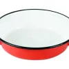 Plat à oeuf Beka en acier émaillé rouge d'antan