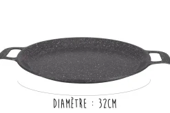 Plat à pizza en fonte Pradel Excellence Premium 32cm façon pierre tous feux/ induction