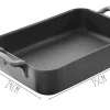 Plat rectangulaire Revol Belle Cuisine 34x25cm en porcelaine noire effet fonte