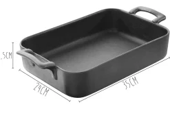 Plat rectangulaire Revol Belle Cuisine 34x25cm en porcelaine noire effet fonte