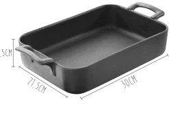 Plat rectangulaire Revol Belle Cuisine 30x21,5cm en porcelaine noire effet fonte