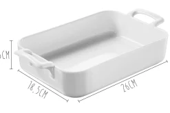Plat rectangulaire Revol Belle Cuisine 26x18,5cm en porcelaine blanche