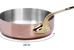Plat à sauter en cuivre inox Mauviel M'Héritage 200B tous feux sauf induction
