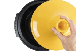Plat à tajine Peugeot Atlas en céramique jaune safran diamètre 30cm