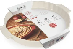 Plat à tarte Peugeot Appolia en céramique écru diamètre 30cm