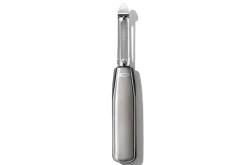 Éplucheur à peaux fines OXO Steel en inox avec manche bi-matière