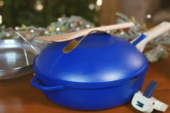 Poêle antiadhérente Cookut La Fabuleuse 8-en-1 bleue