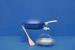 Poêle antiadhérente Cookut La Fabuleuse 8-en-1 bleue