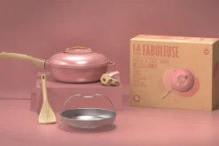 Poêle antiadhérente Cookut La Fabuleuse 8-en-1 pivoine