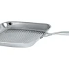 Poêle grill carrée 30x30cm Cristel Castel'Pro en acier inoxydable 18/10 3 ply