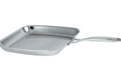 Poêle grill carrée 30x30cm Cristel Castel'Pro en acier inoxydable 18/10 3 ply