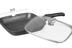 Poêle grill en fonte Pradel Excellence Premium 28x28cm façon pierre tous feux/ induction
