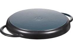 Poêle gril Staub Pure ronde en fonte émaillée noir mat