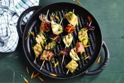 Poêle gril Staub Pure ronde en fonte émaillée noir mat